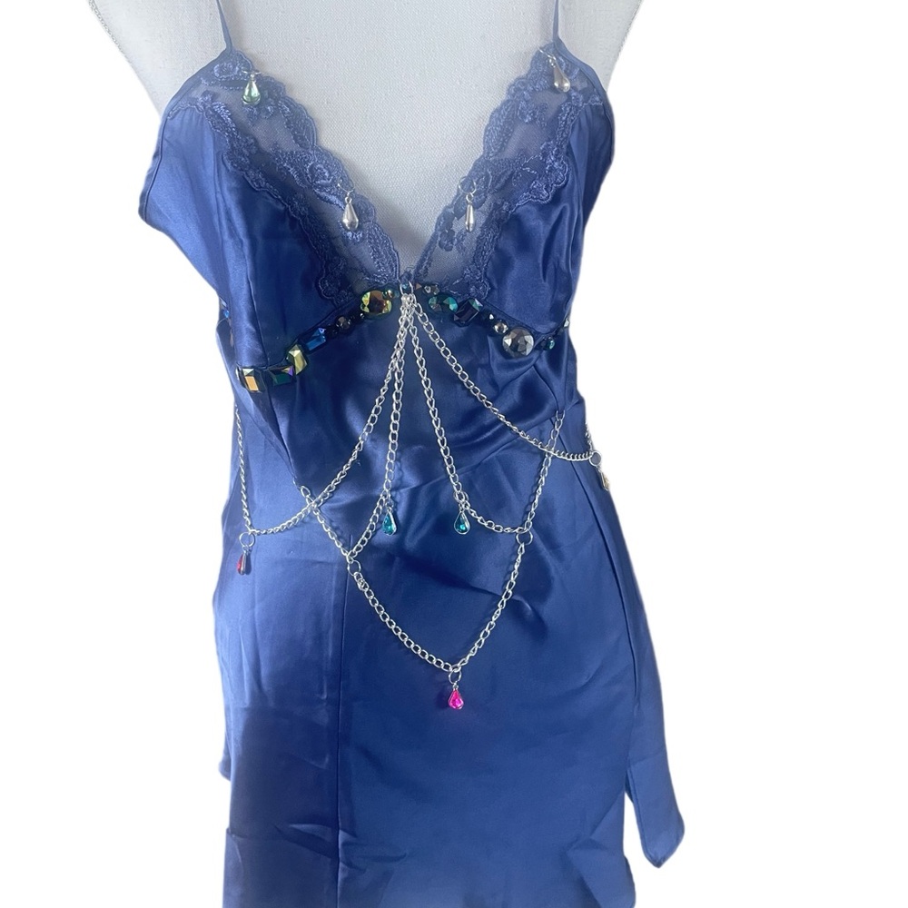 Xs slip dress with handmade embellishments